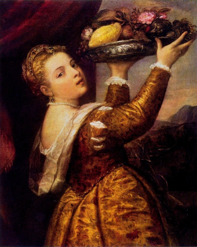 Titian, Young Girl Holding Fruit Tray 1550s (cf Salome).jpg